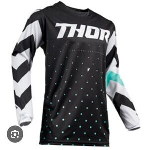 Thor Enduro Moto Pulse Stunner MX Riding Jersey Mens 2XL Black Polka Dot